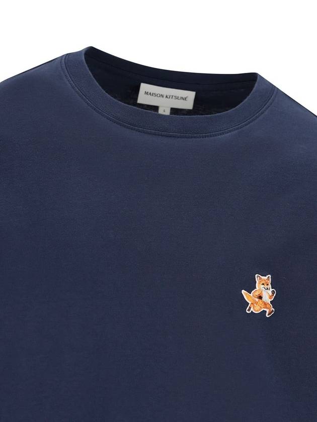 Speedy Fox Patch Comfort Short Sleeve T-Shirt Ink Blue - MAISON KITSUNE - BALAAN 4