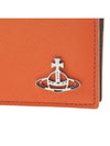 Saffiano Logo Leather Half Wallet Orange - VIVIENNE WESTWOOD - BALAAN 7