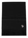 Zebra Logo Patch Wool Muffler Black - PAUL SMITH - BALAAN 3