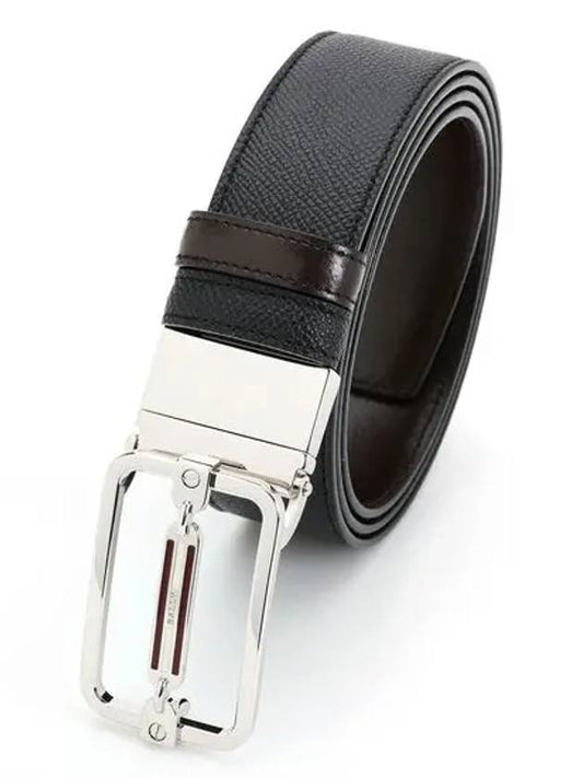 Men s Stiff 35mm Leather Belt Black Brown - BALLY - BALAAN 2