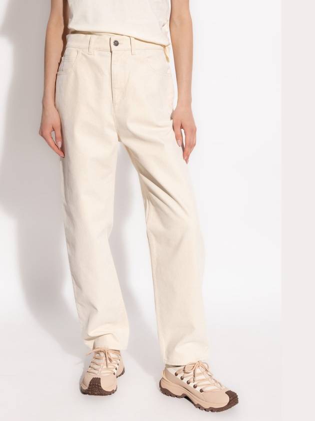 Moncler Trousers With Tapered Legs, Women's, Cream - MONCLER - BALAAN 3