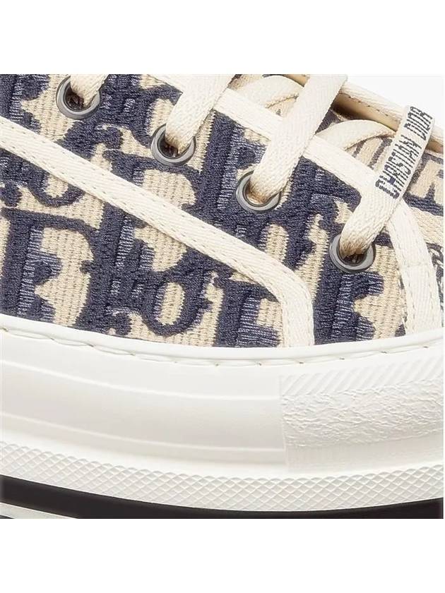 Walk'n' Platform Oblique Embroidered Low Top Sneakers Deep Blue - DIOR - BALAAN 4