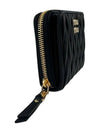 Matelasse Logo Zip Around Half Wallet Black - MIU MIU - BALAAN 5