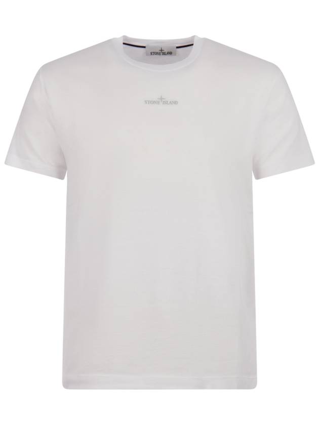 Small Logo Print Short Sleeve T-Shirt White - STONE ISLAND - BALAAN 2