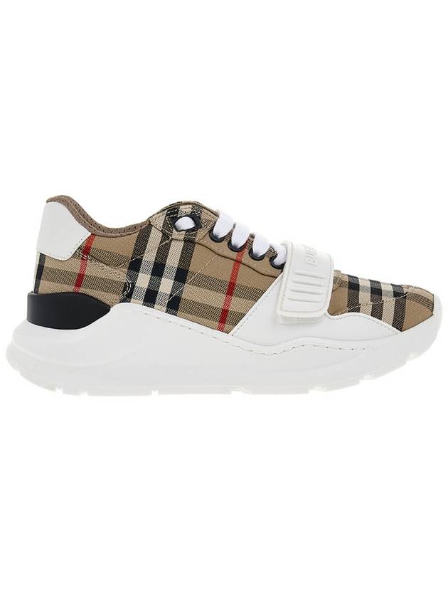 Vintage Check And Leather Sneakers White Archive Beige - BURBERRY - BALAAN 2