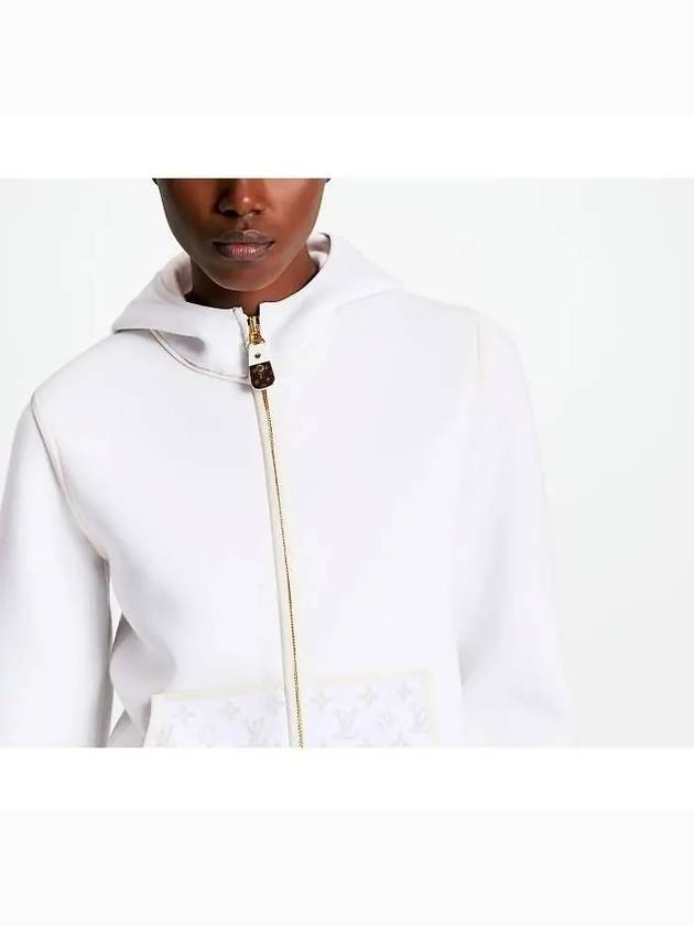 Monogram Pocket Zip-Up Hoodie White - LOUIS VUITTON - BALAAN 3