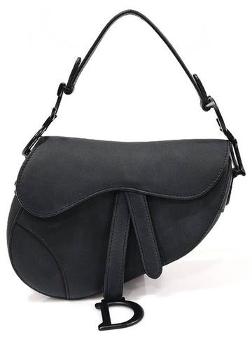 M0447SLLO Black Calfskin Ultra Matte Mini SADDLE Saddlebag Shoulder Bag - DIOR - BALAAN 1