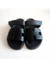 Chypre Leather Sandals Black - HERMES - BALAAN 4