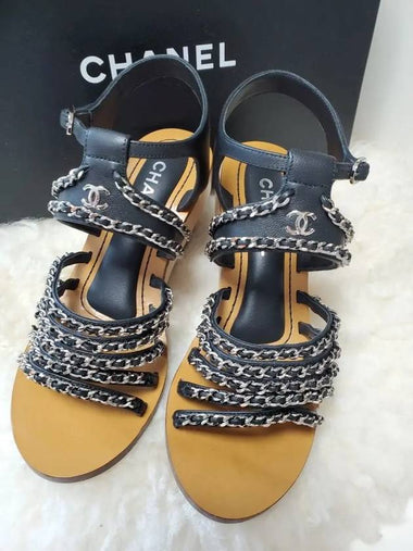 Logo chain wedge heel sandals sandals G35867 - CHANEL - BALAAN 1