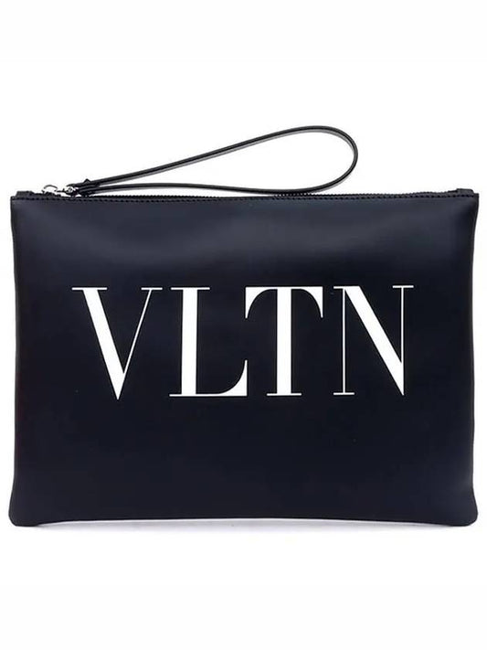 VLTN Logo Clutch Bag Black - VALENTINO - BALAAN.