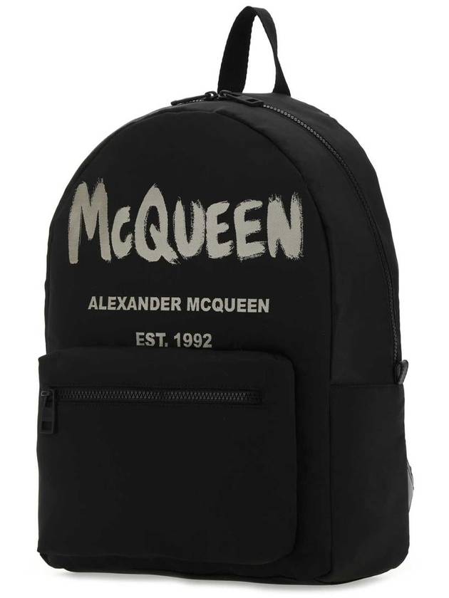 Graffiti Metropolitan Backpack Black - ALEXANDER MCQUEEN - BALAAN 3