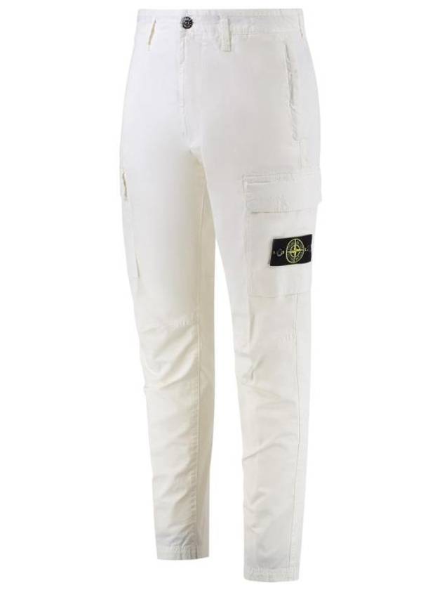 Supima Cotton Twill Stretch Straight Pants Ivory - STONE ISLAND - BALAAN 4