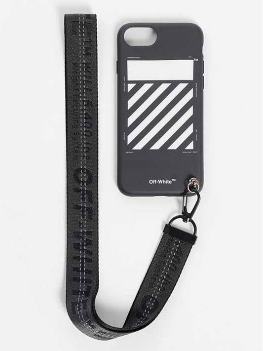 Daigonal Strap iPhone 8 Phone Case White Black - OFF WHITE - BALAAN 2