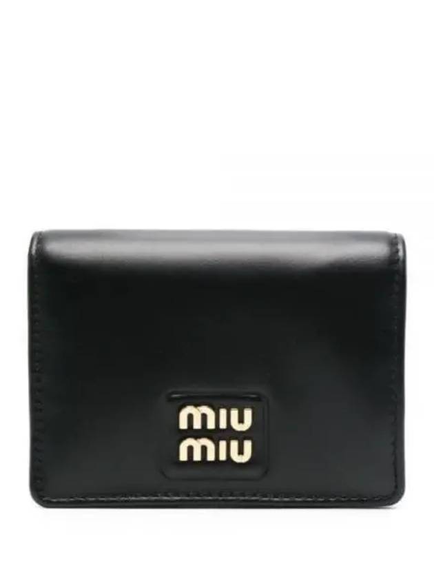 Small Leather Half Wallet Black - MIU MIU - BALAAN 2