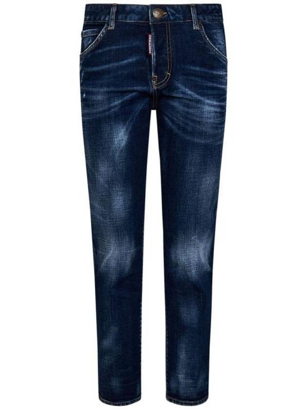 Women's Washed Back Patch Cool Girl Jeans Blue - DSQUARED2 - BALAAN 1