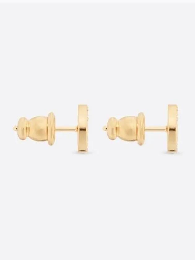 Petit CD Crystal Mini Stud Earrings Gold - DIOR - BALAAN 5