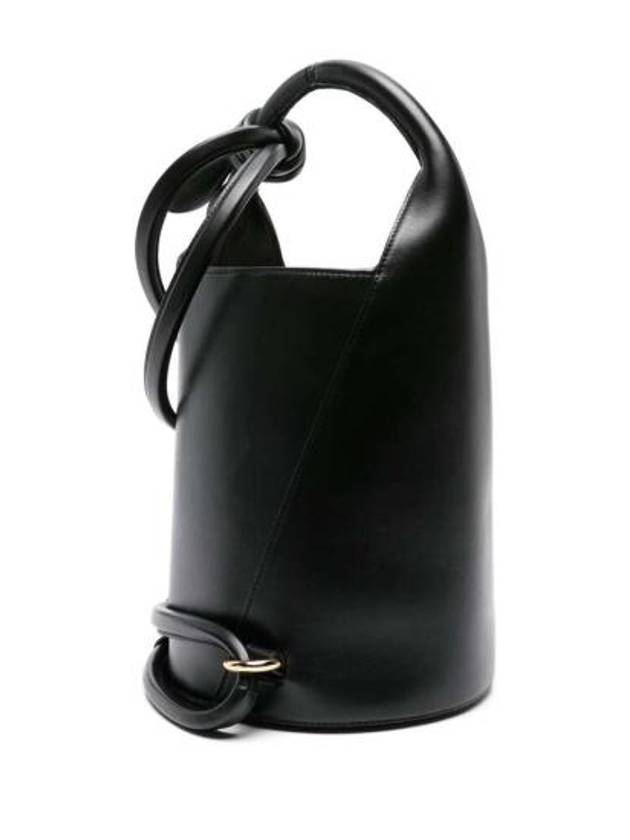 Le Petit Tourni Mini Knotted Leather Bucket Bag Black - JACQUEMUS - BALAAN 6