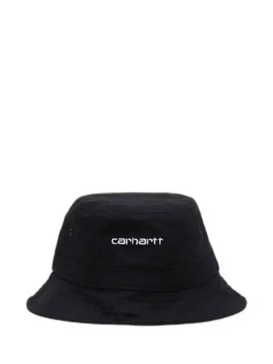 Script Embroidered Logo Bucket Hat Black - CARHARTT WIP - BALAAN 2