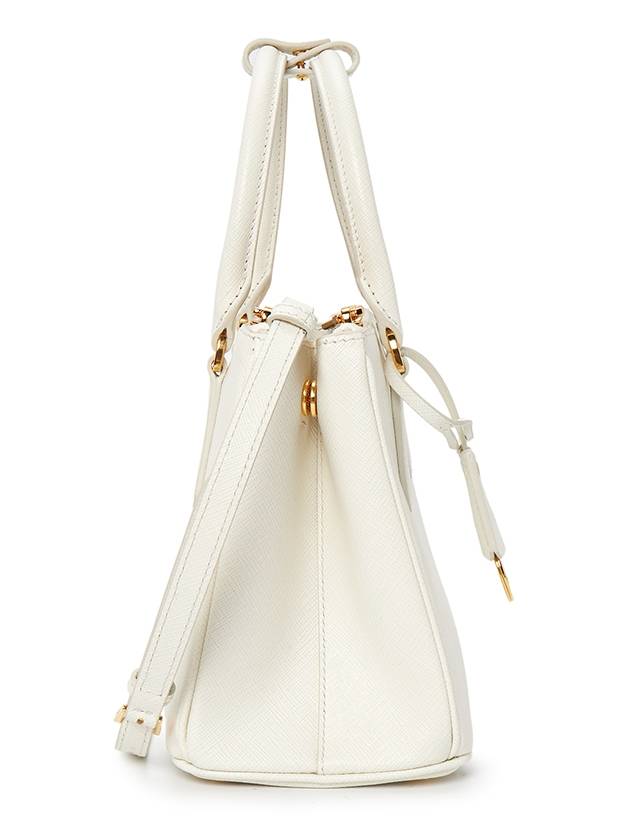 Galleria Saffiano Leather Small Tote Bag White - PRADA - BALAAN 4