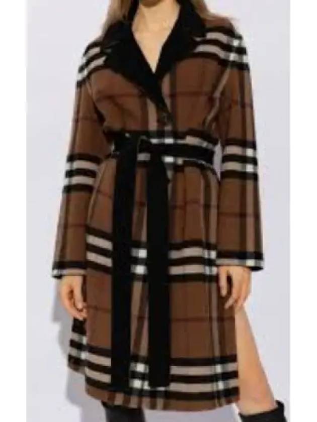 Reversible Check Wool Single Coat Black - BURBERRY - BALAAN 2