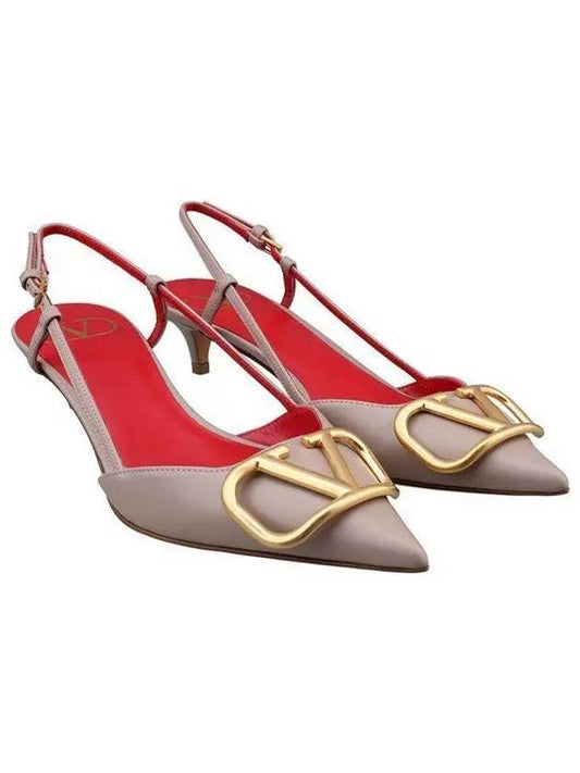 V Logo Slingback Heels Pink - VALENTINO - BALAAN 2