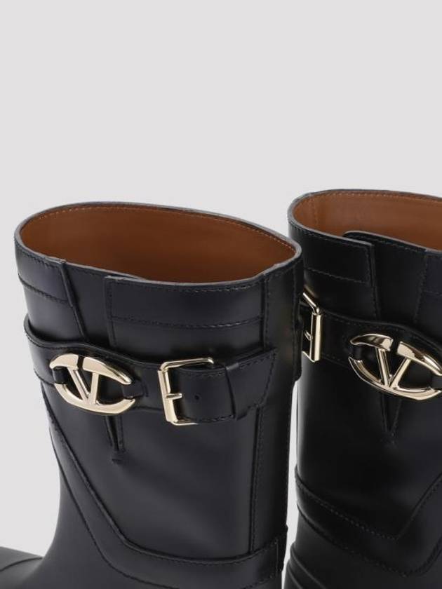 V Logo Bold Edition Middle Boots Black - VALENTINO - BALAAN 5