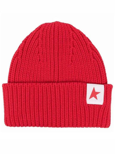 Star Logo Ribbed Beanie Red - GOLDEN GOOSE - BALAAN 2