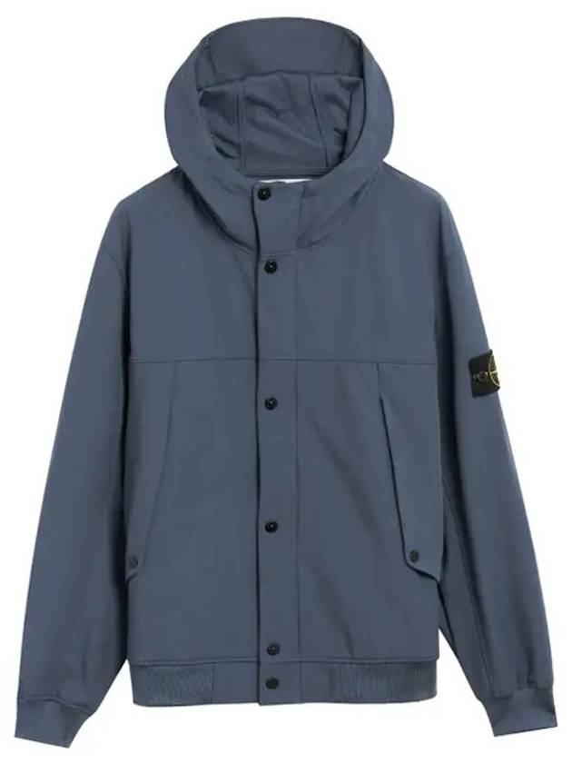 Light Soft Shell R E Dye Technology In Recycled Polyester Hooded Jacket Avio Blue - STONE ISLAND - BALAAN 2