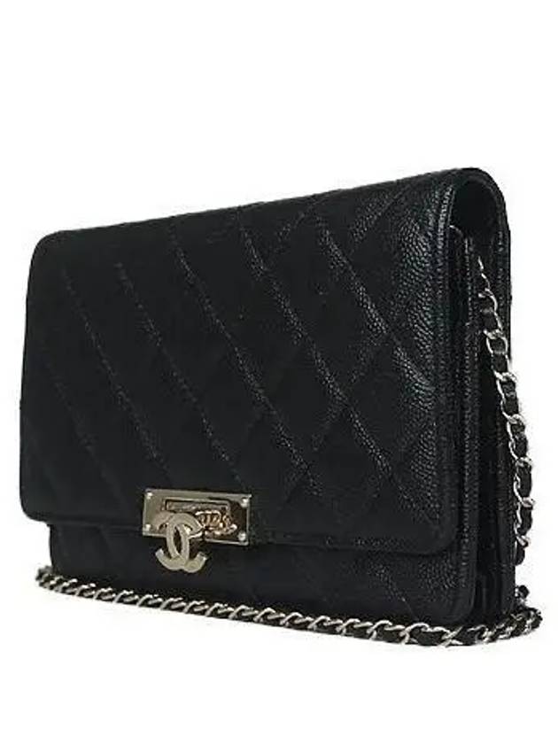 COCO gold logo black caviar quilting WOC cross bag - CHANEL - BALAAN 2