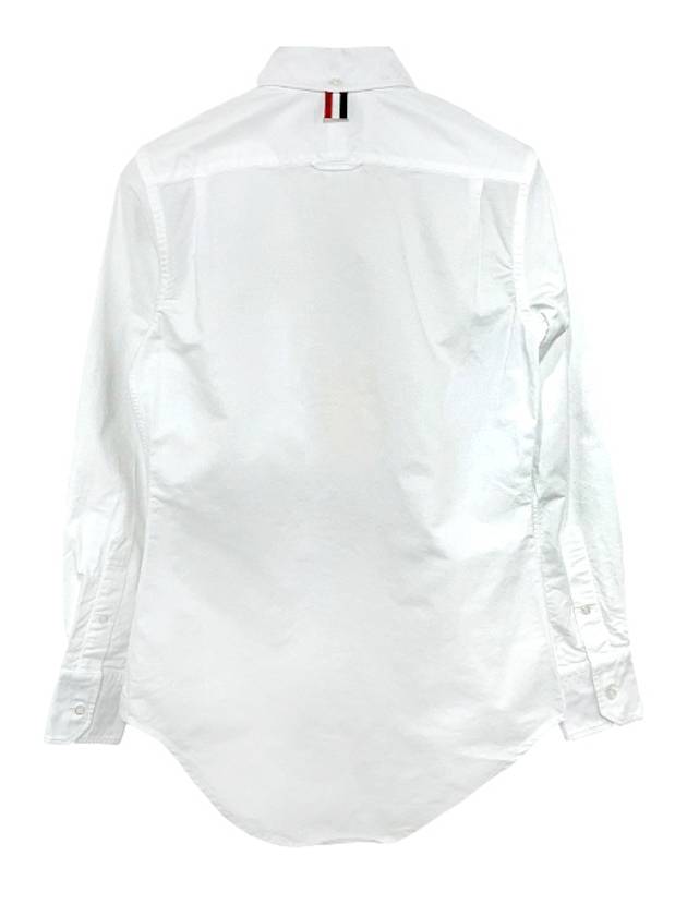 Button Down Cotton Oxford Long Sleeve Shirt White - THOM BROWNE - BALAAN 4