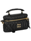 Logo Matelasse Nappa Leather Tote Bag Black - MIU MIU - BALAAN 3