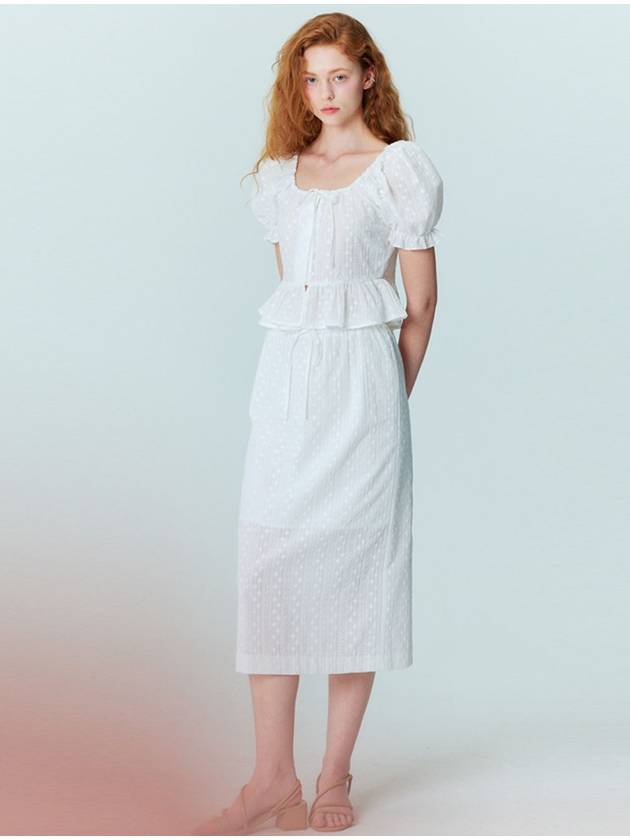 Flower embroidery H line long skirt_White - OPENING SUNSHINE - BALAAN 4