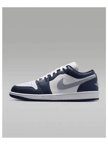 Air Jordan 1 Low Men s Sneakers White Midnight Navy Wolf Gray 553558 141 697816 - NIKE - BALAAN 1