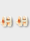 Mini Pop H Earring Rose Gold & Blanc - HERMES - BALAAN 4