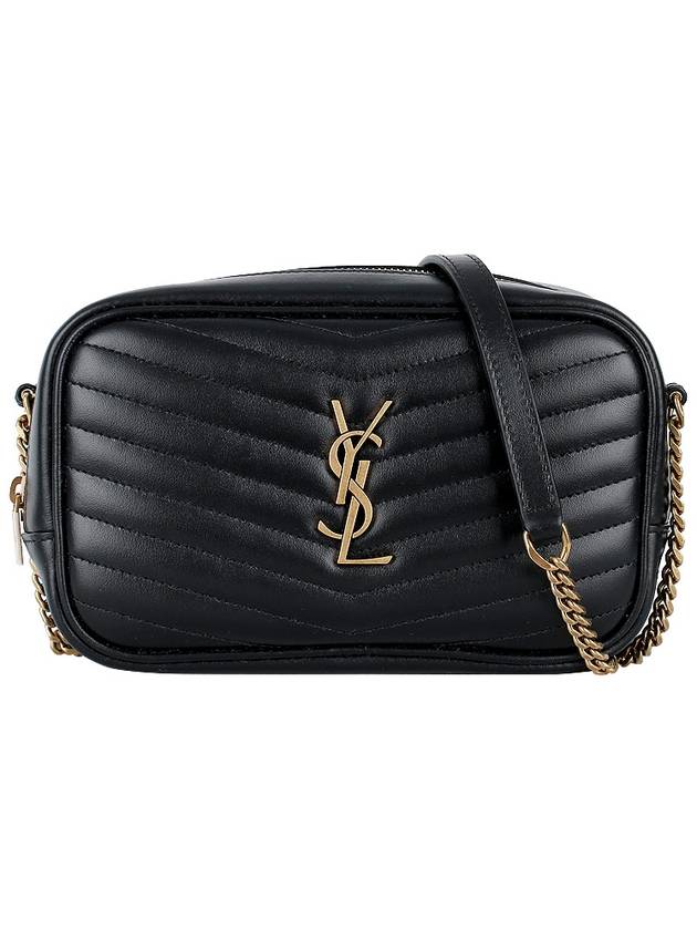 Lou Small Leather Cross Bag Black - SAINT LAURENT - BALAAN 3