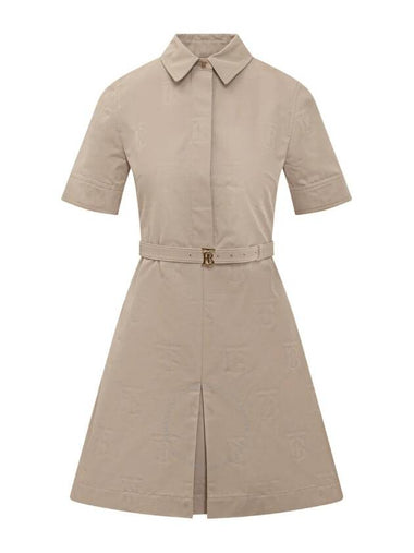 Burberry Gigi Monogram Motif Belt Cotton Dress, Brand Size 4 (US Size 2) - BURBERRY - BALAAN 1