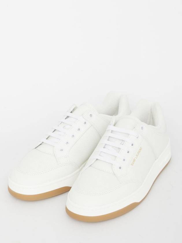 SL 61 Logo Signature Leather Low Top Sneakers White - SAINT LAURENT - BALAAN 6