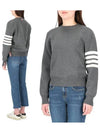 4 Bar Armband Milano Stitch Knit Top Mid Grey - THOM BROWNE - BALAAN 2