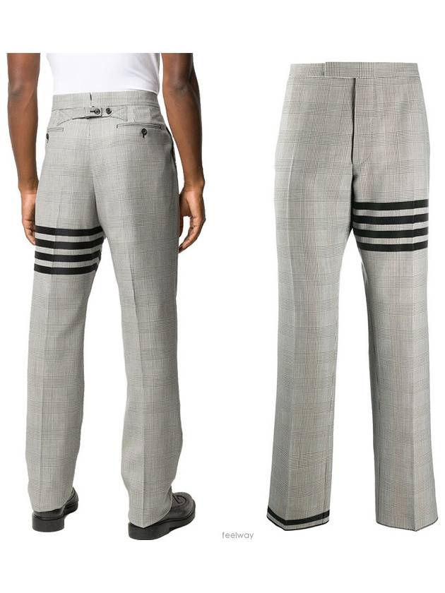 4 Bar Prince Of Wales Straight Pants Grey - THOM BROWNE - BALAAN 2