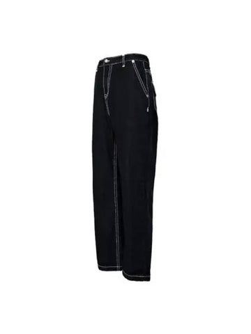 Exclusive Big Stitch Denim Pants Black - LECYTO - BALAAN 1