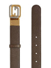 Square Interlocking GG Buckle Leather Belt Beige - GUCCI - BALAAN 4