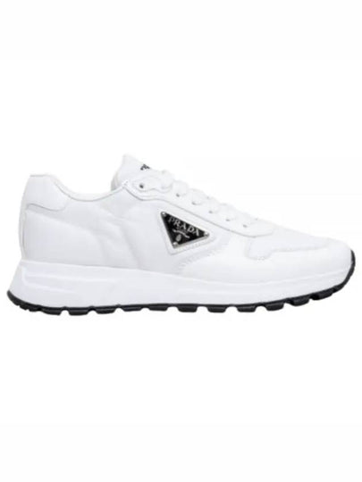 Prax 01 Re-Nylon Brushed Leather Low-Top Sneakers White - PRADA - BALAAN 2