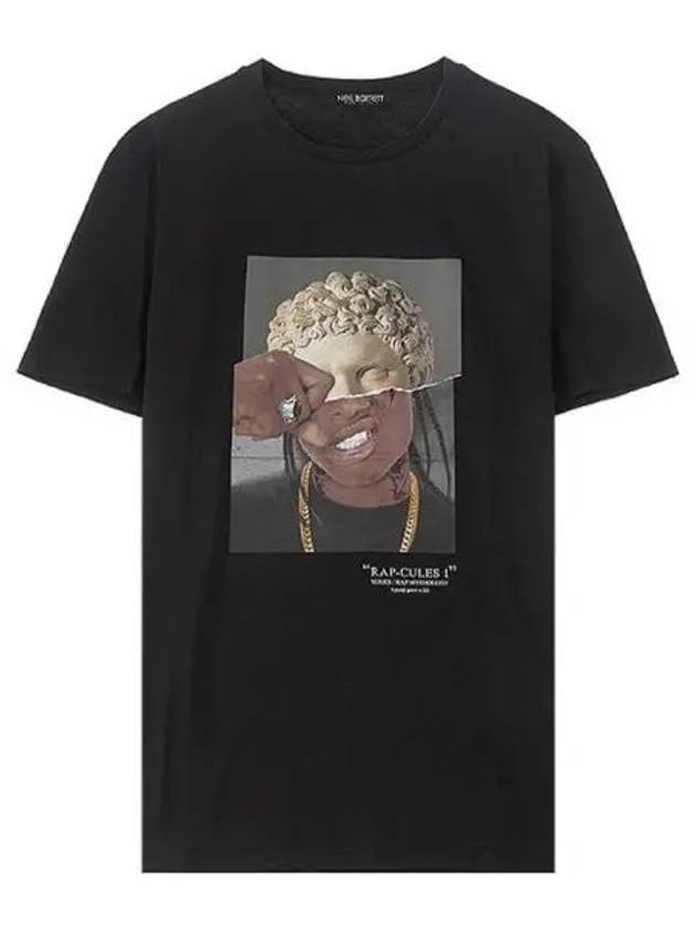 Wrap Curls 1 Print Short Sleeve T-Shirt Black - NEIL BARRETT - BALAAN 2