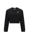 Logo Embroidery Crew Neck Sweatshirt Black - FENDI - BALAAN 2