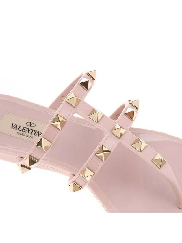 Rockstud thong flip flops pink - VALENTINO - BALAAN.