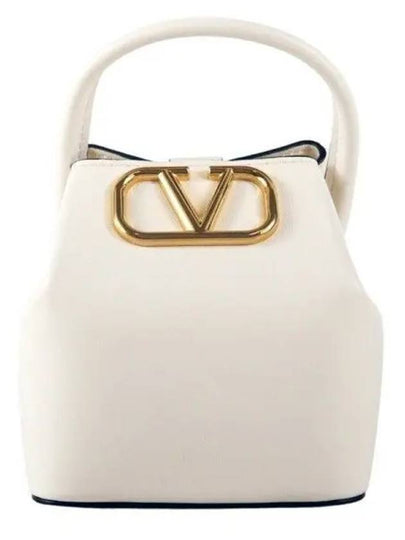 V Logo Signature Mini Bucket Bag Ivory - VALENTINO - BALAAN 2