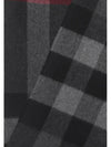 Half Mega Check Pattern Cashmere Muffler Charcoal - BURBERRY - BALAAN 6