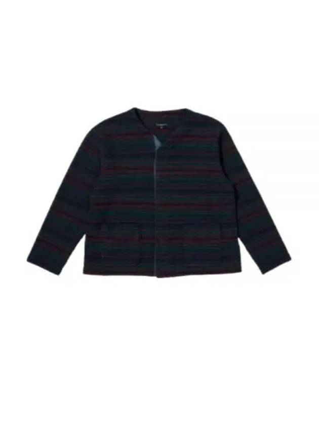 Knit Cardigan B Green Fair Isle Stripe Sweater 24F1B030 PS091 PS012 A - ENGINEERED GARMENTS - BALAAN 1