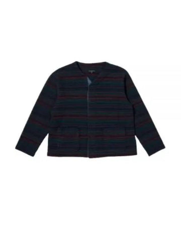 Knit Cardigan B Green Fair Isle Stripe Sweater 24F1B030 PS091 PS012 A - ENGINEERED GARMENTS - BALAAN 1