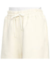 Logo Embroidered Track Shorts Beige - GANNI - BALAAN.